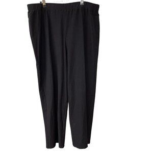 EILEEN FISHER STRETCH PONTE SLIM PANTS PULL ON  BLACK VISCOSE SZ 1X